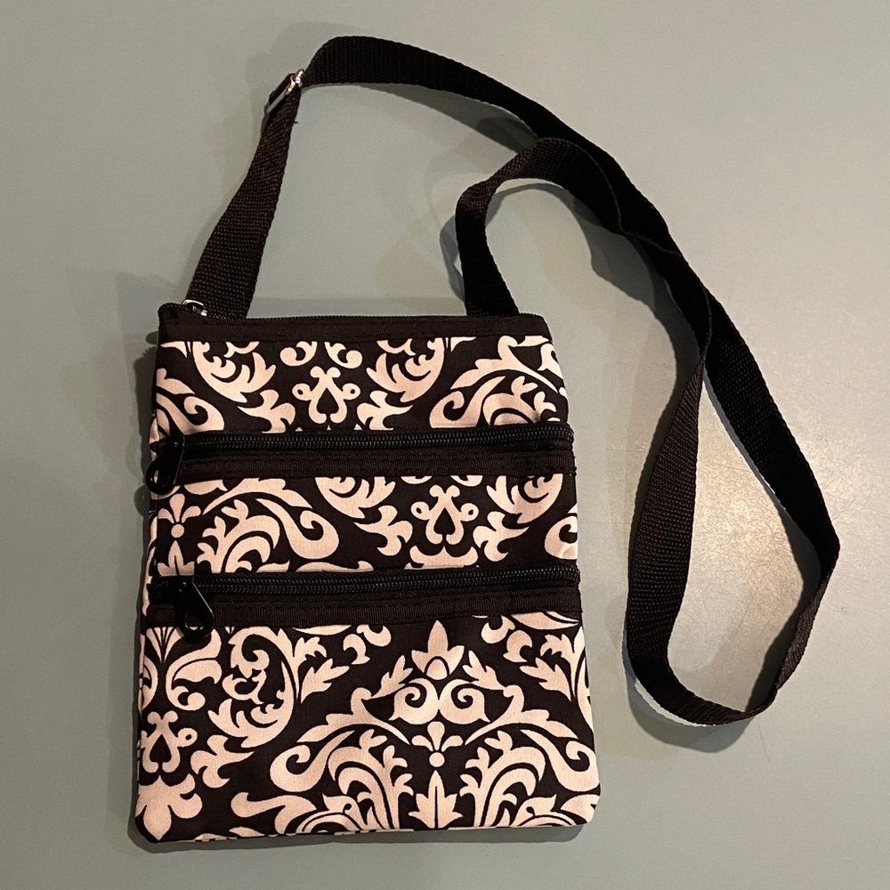 Black and White Patterned Crossbody Bag
